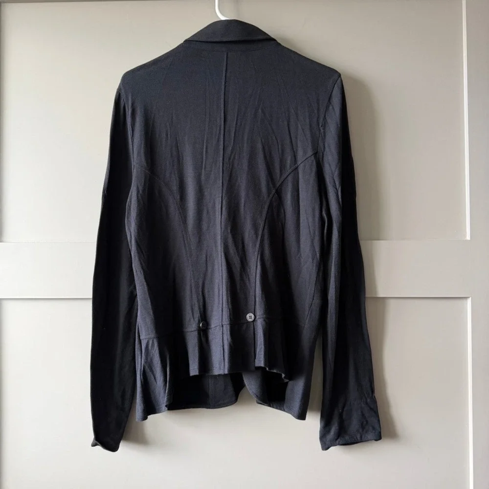 Armani Exchange Blazer Womens XL Black 100% Cotton Jersey Knit Single Button